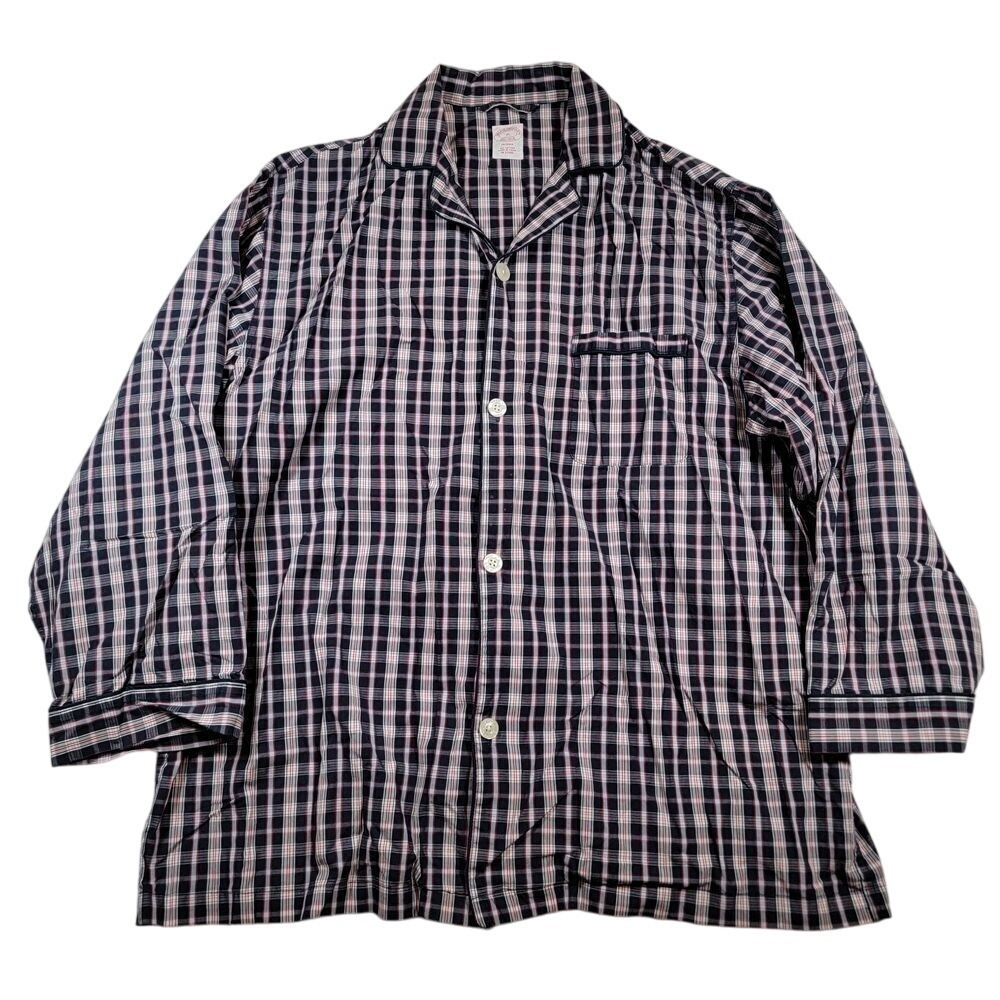 Brooks Brothers Men's Plaid Pajama Top Sz XL Cotton Button Up